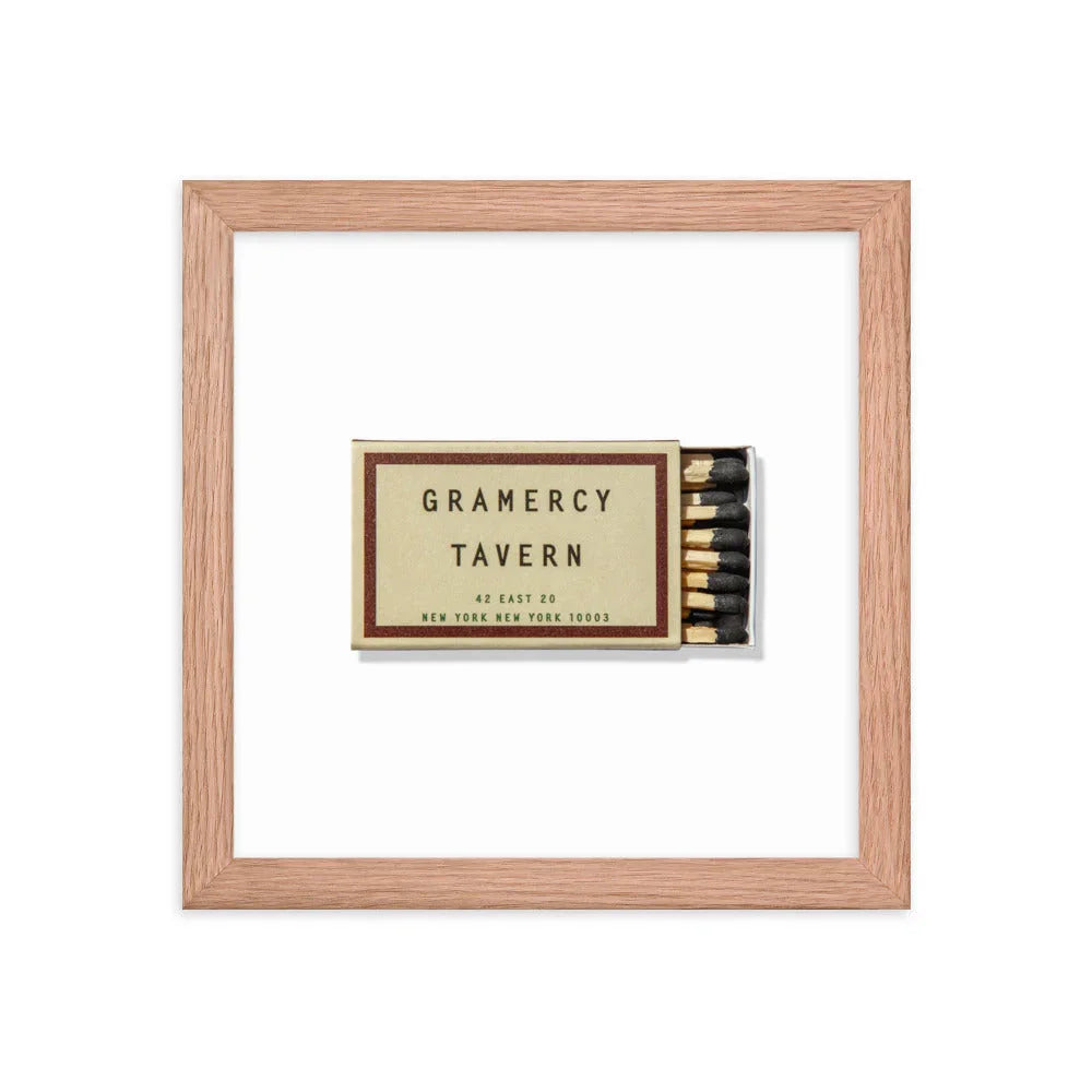 Gramercy Tavern Framed Print matchbook photos