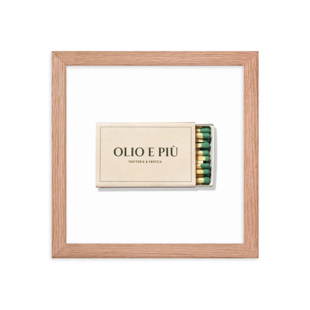 Olio E Piu Framed Print matchbook photos