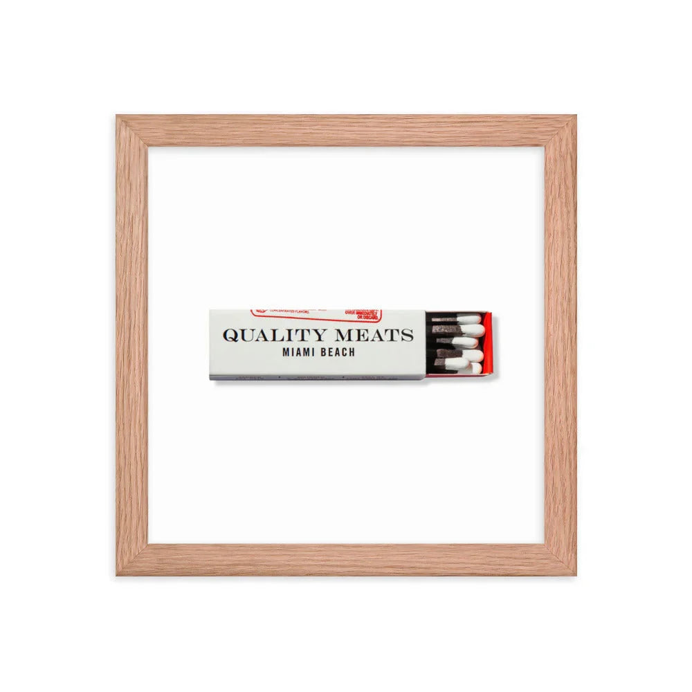 Quality Meats Framed Print matchbook photos