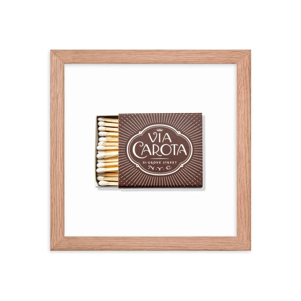 Via Carota Framed Print matchbook photos
