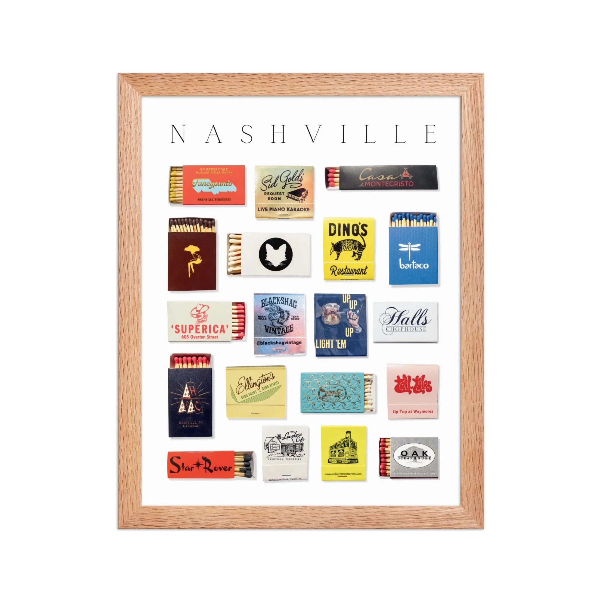 Nashville Matchbox Print matchbook photos