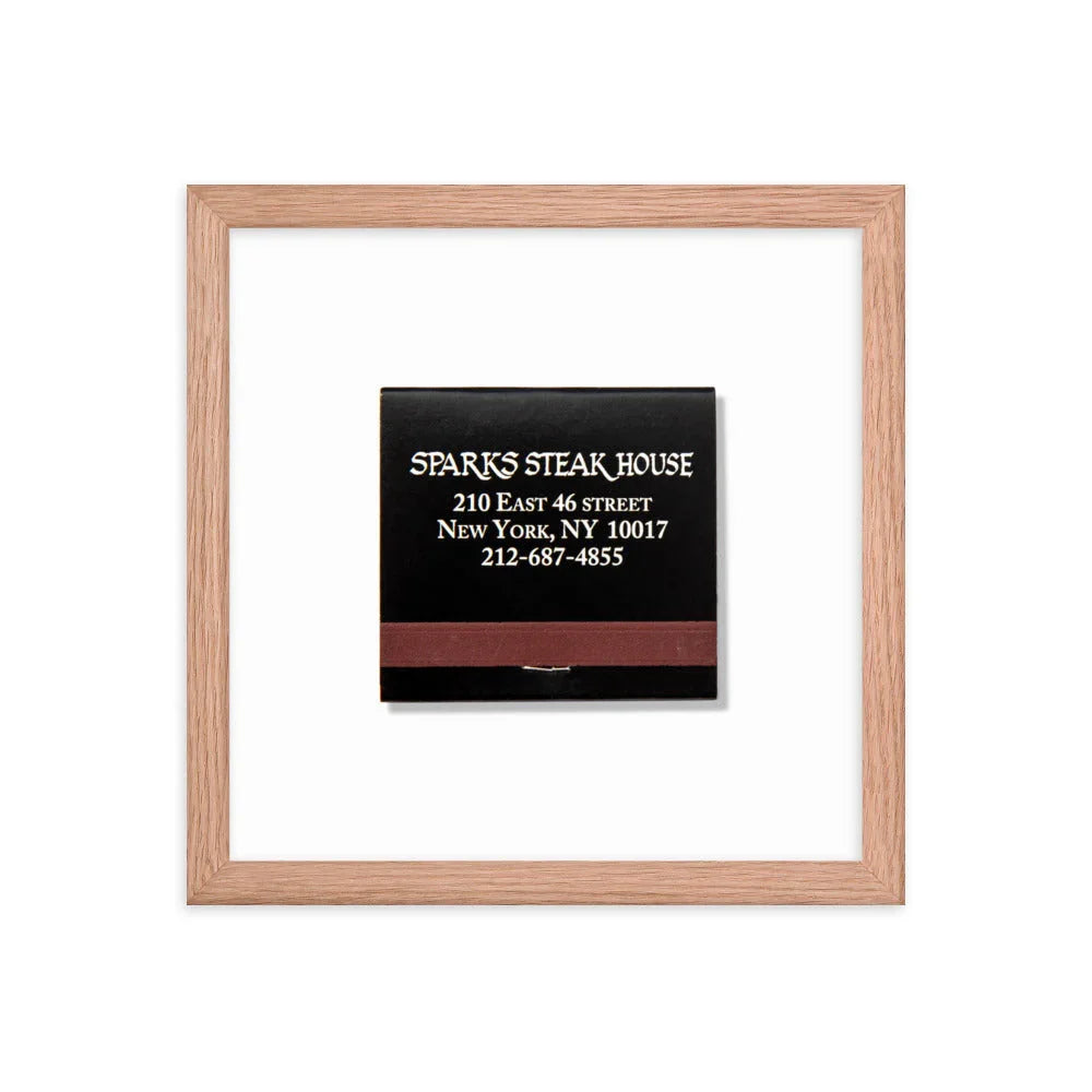 Sparks Steak House Matchbox Framed Print matchbook photos