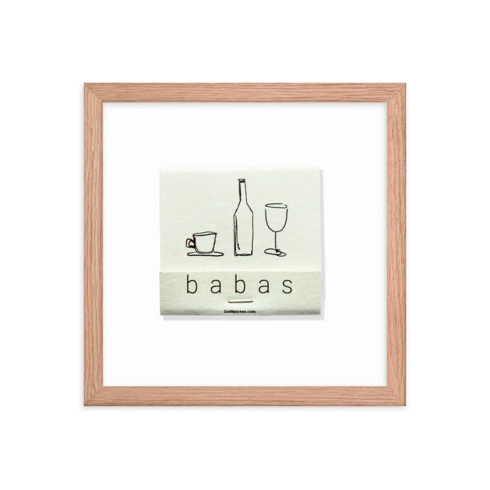 Babas on Cannon Framed Print matchbook photos