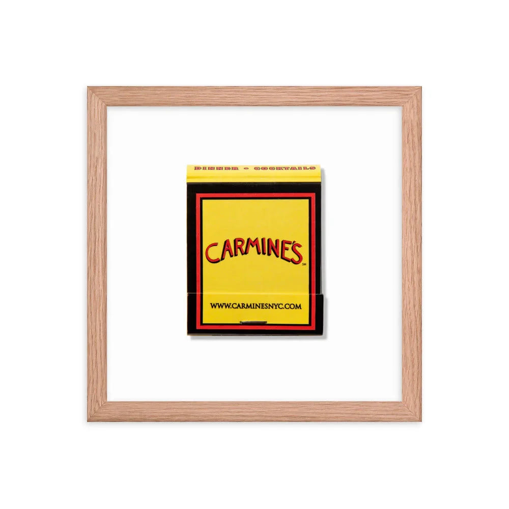 Carmine’s Framed Print matchbook photos