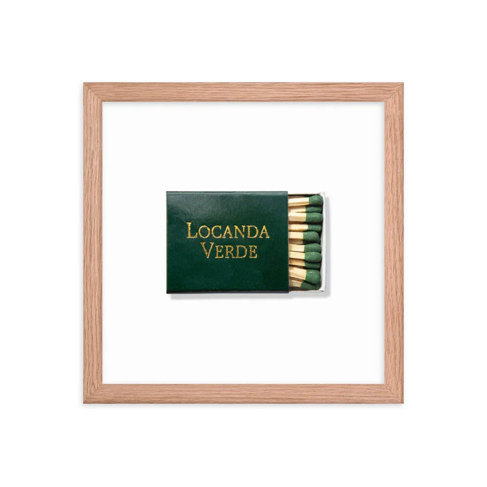Locanda Verde Framed Print matchbook photos