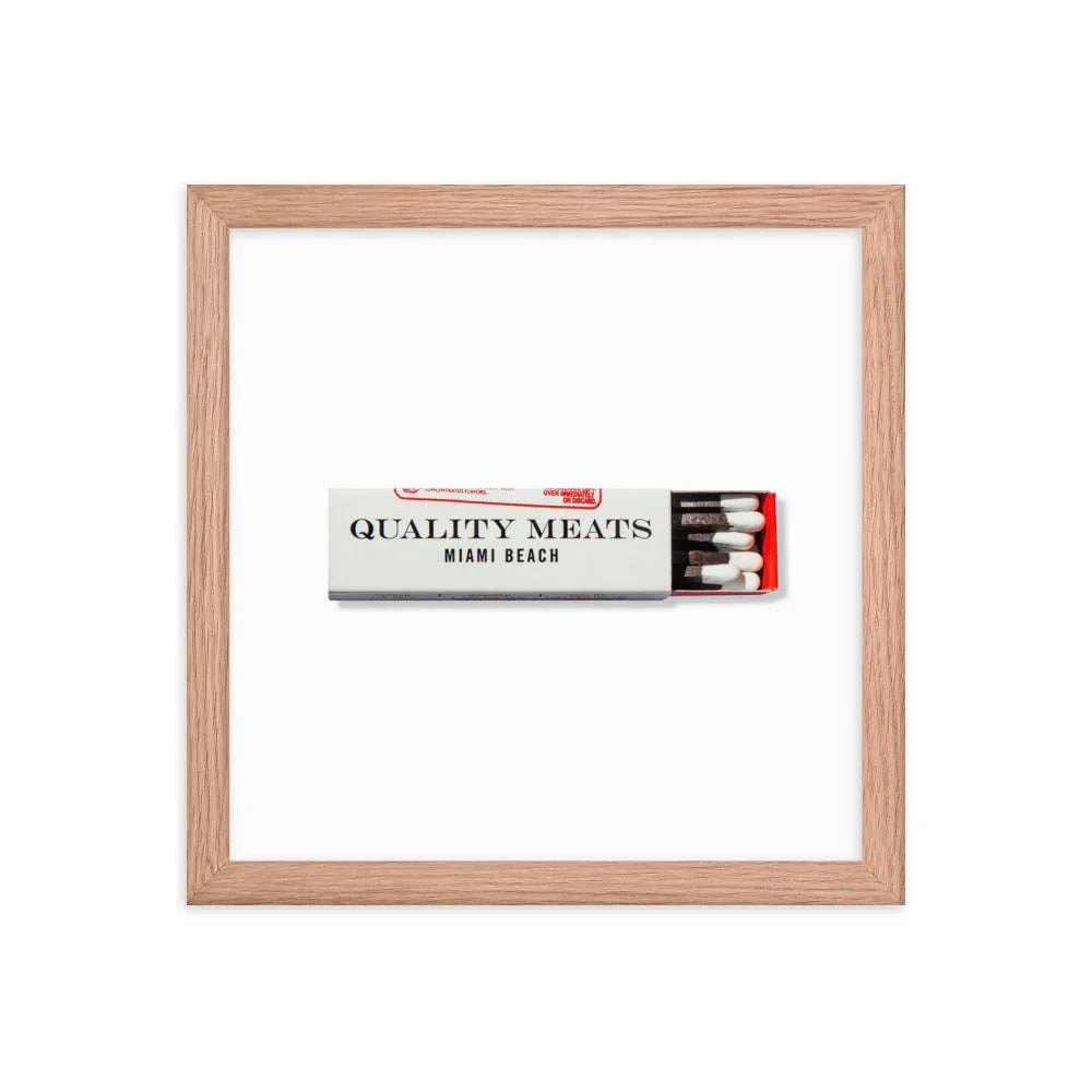 Quality Meats Framed Print matchbook photos