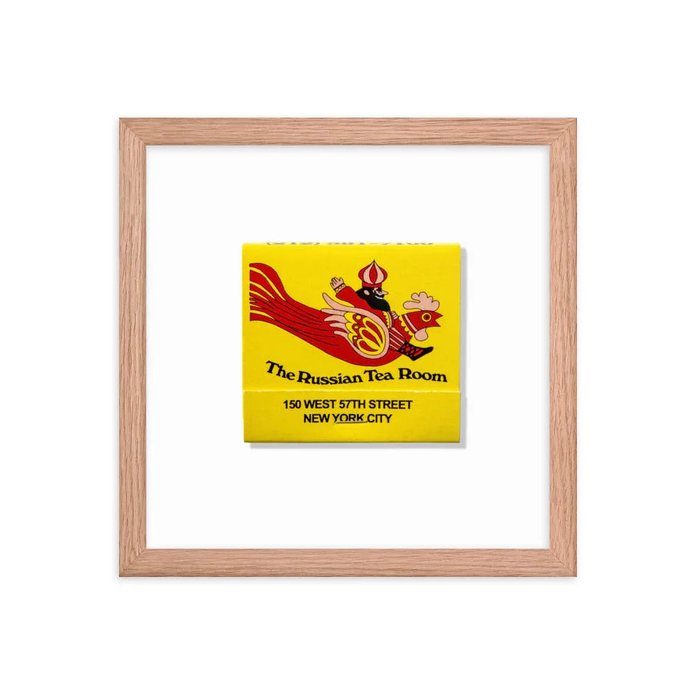 Russian Tea Room Framed Print matchbook photos