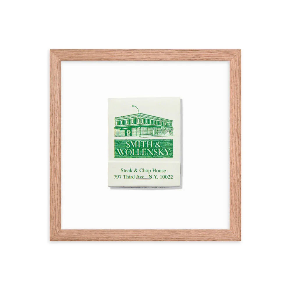 Smith & Wollensky Framed Print matchbook photos