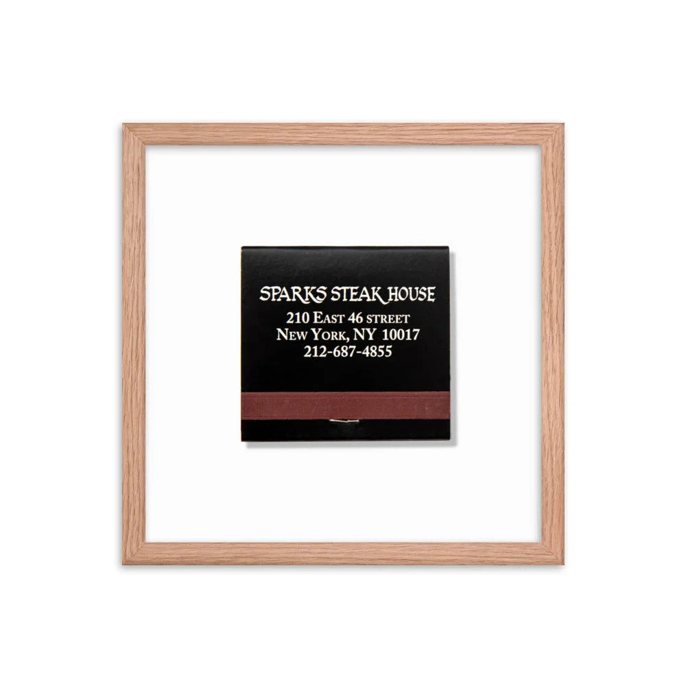 Sparks Steak House Matchbox Framed Print matchbook photos