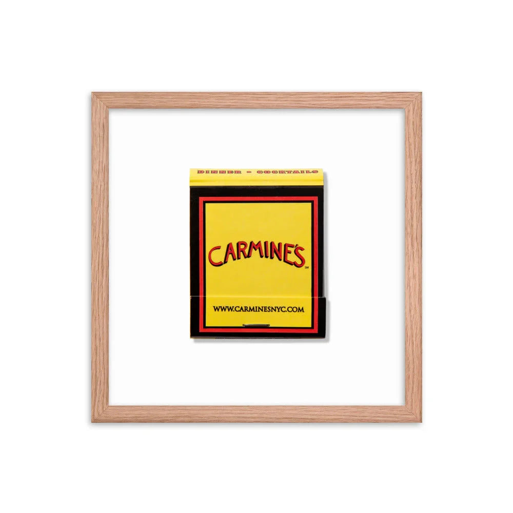 Carmine’s Framed Print matchbook photos