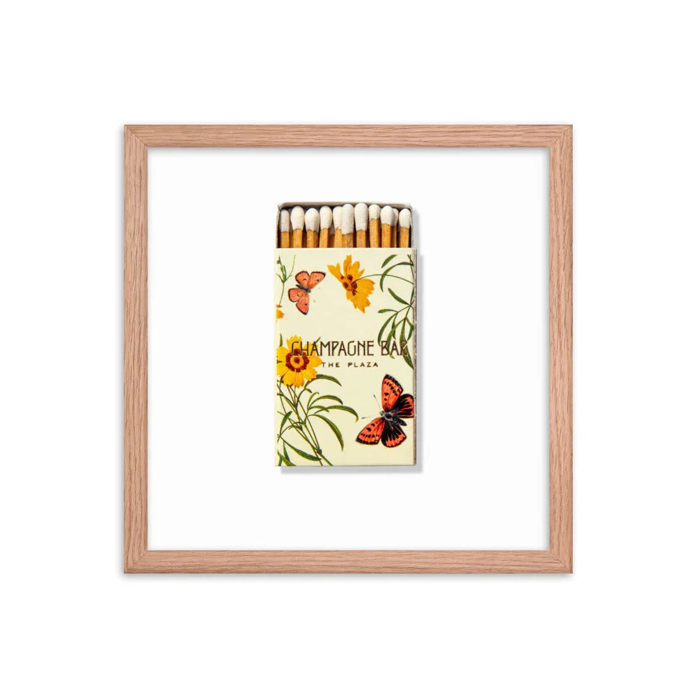 Champagne Bar Framed Print matchbook photos