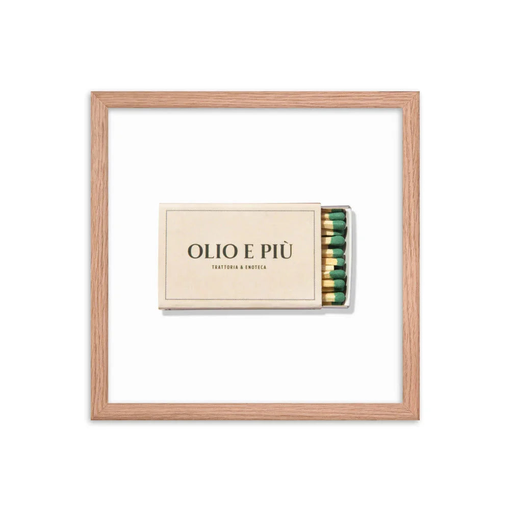 Olio E Piu Framed Print matchbook photos