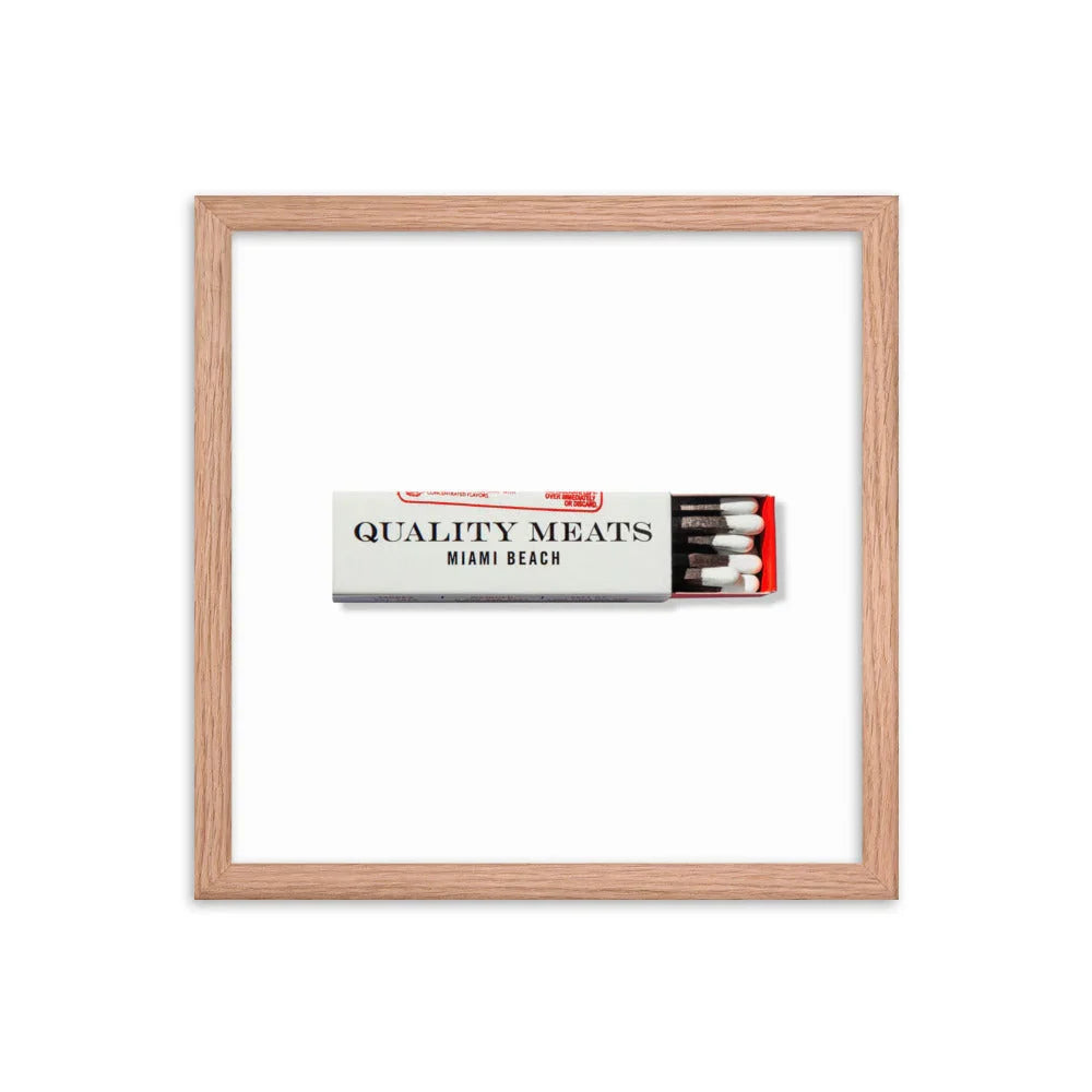 Quality Meats Framed Print matchbook photos