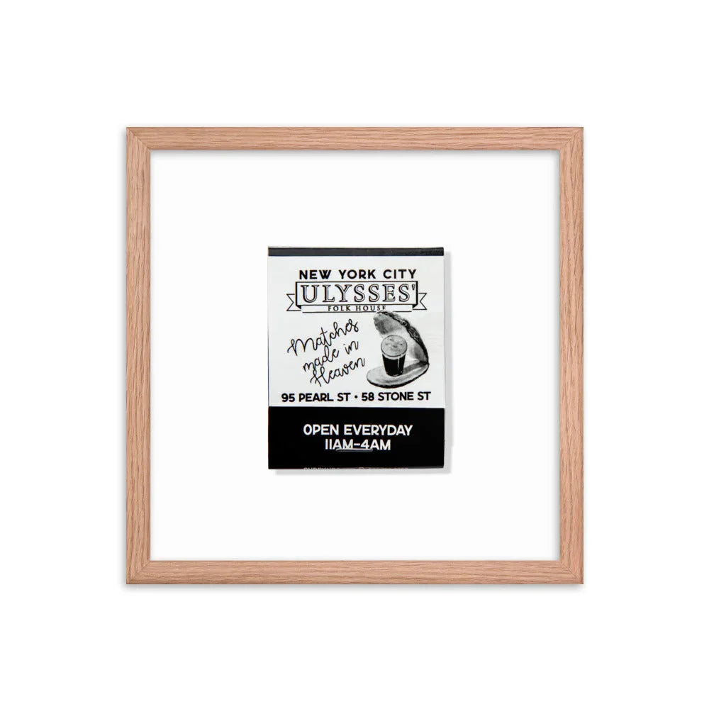 Ulysses Framed Print matchbook photos