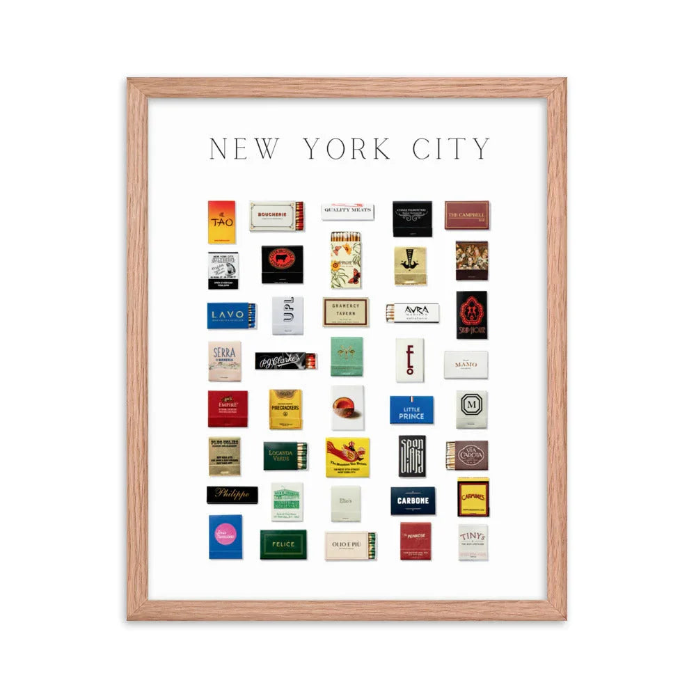 New York City Matchbox Framed Print matchbook photos