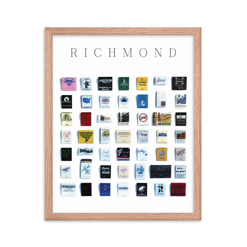 Richmond Vintage City Framed Print matchbook photos