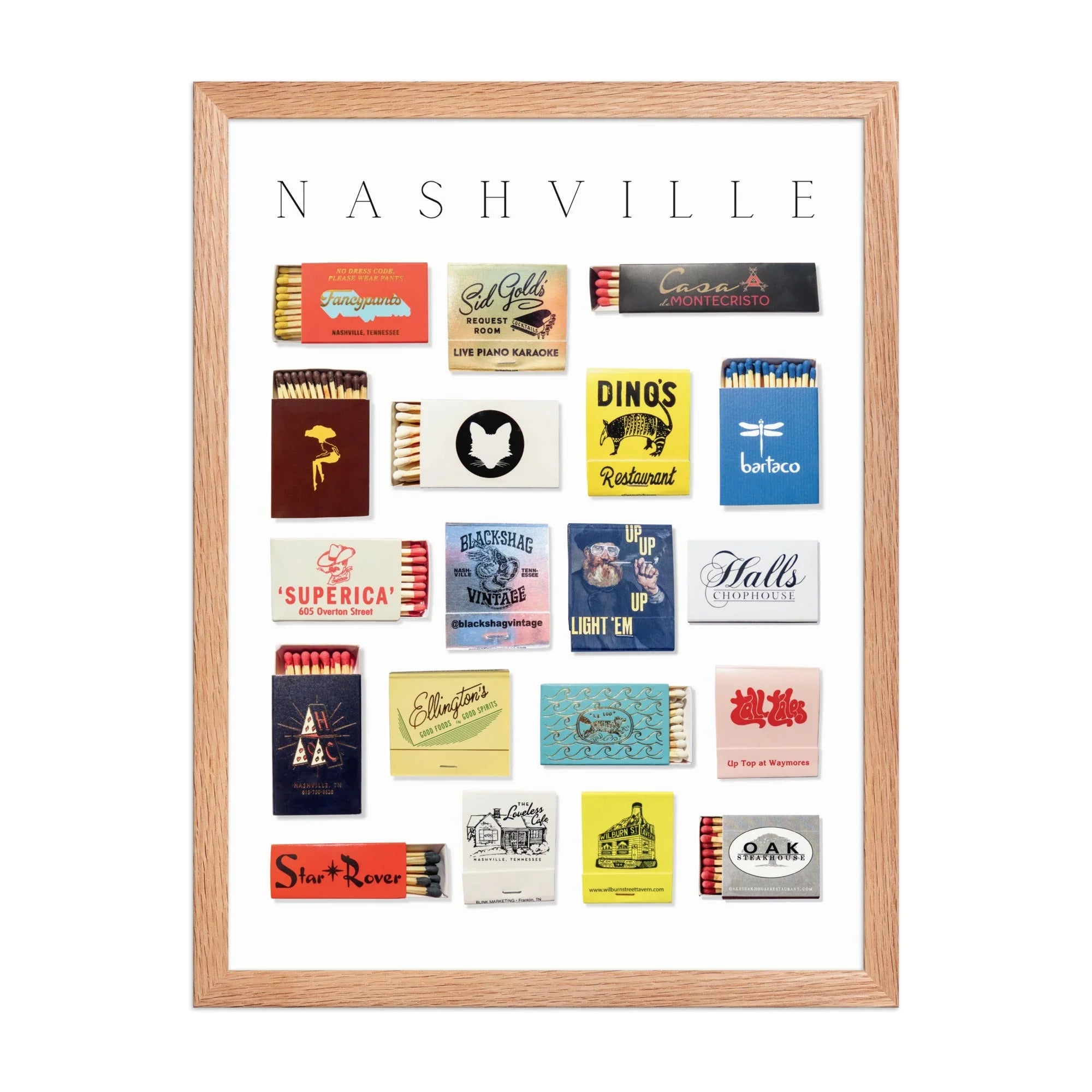 Nashville Matchbox Print matchbook photos