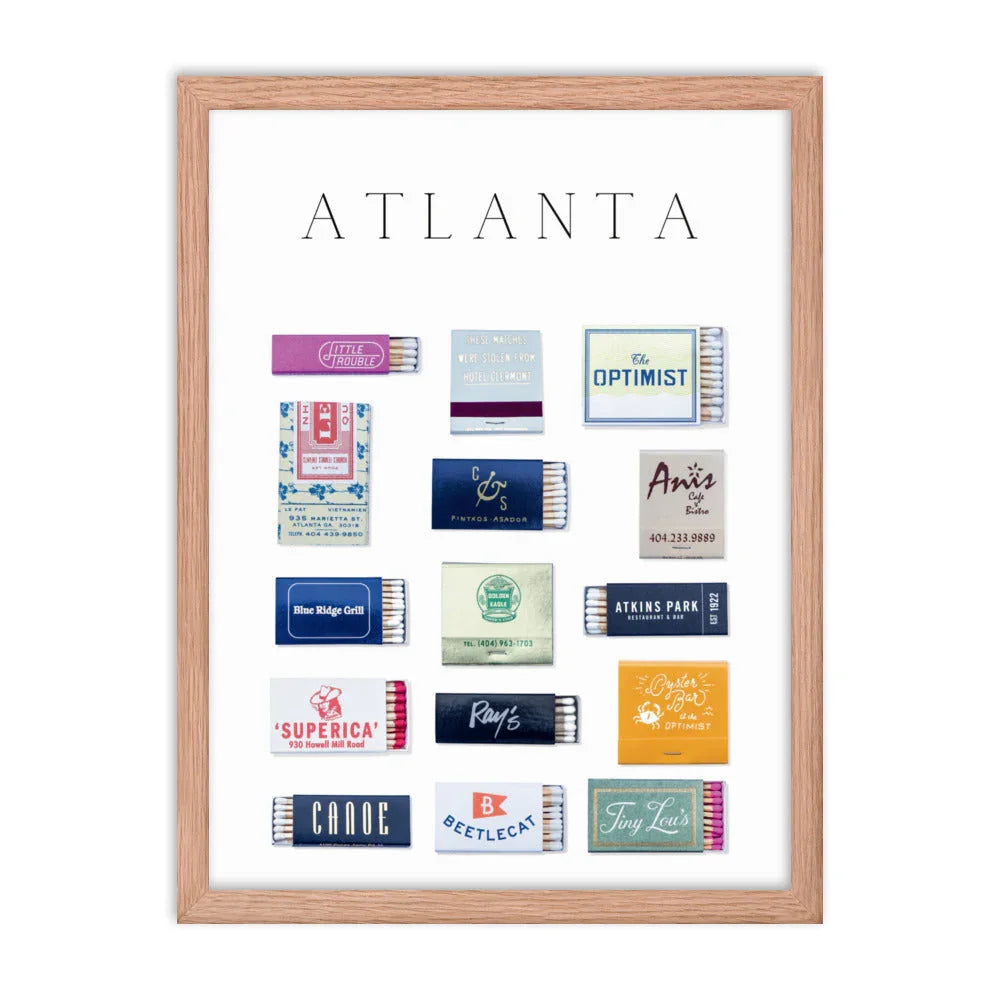 Atlanta Framed Matchbox Print matchbook photos