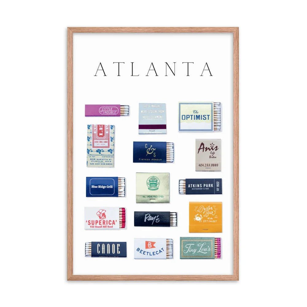 Atlanta Framed Matchbox Print matchbook photos