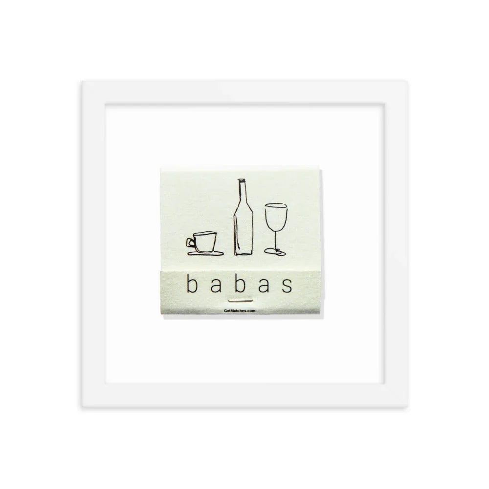 Babas on Cannon Framed Print matchbook photos