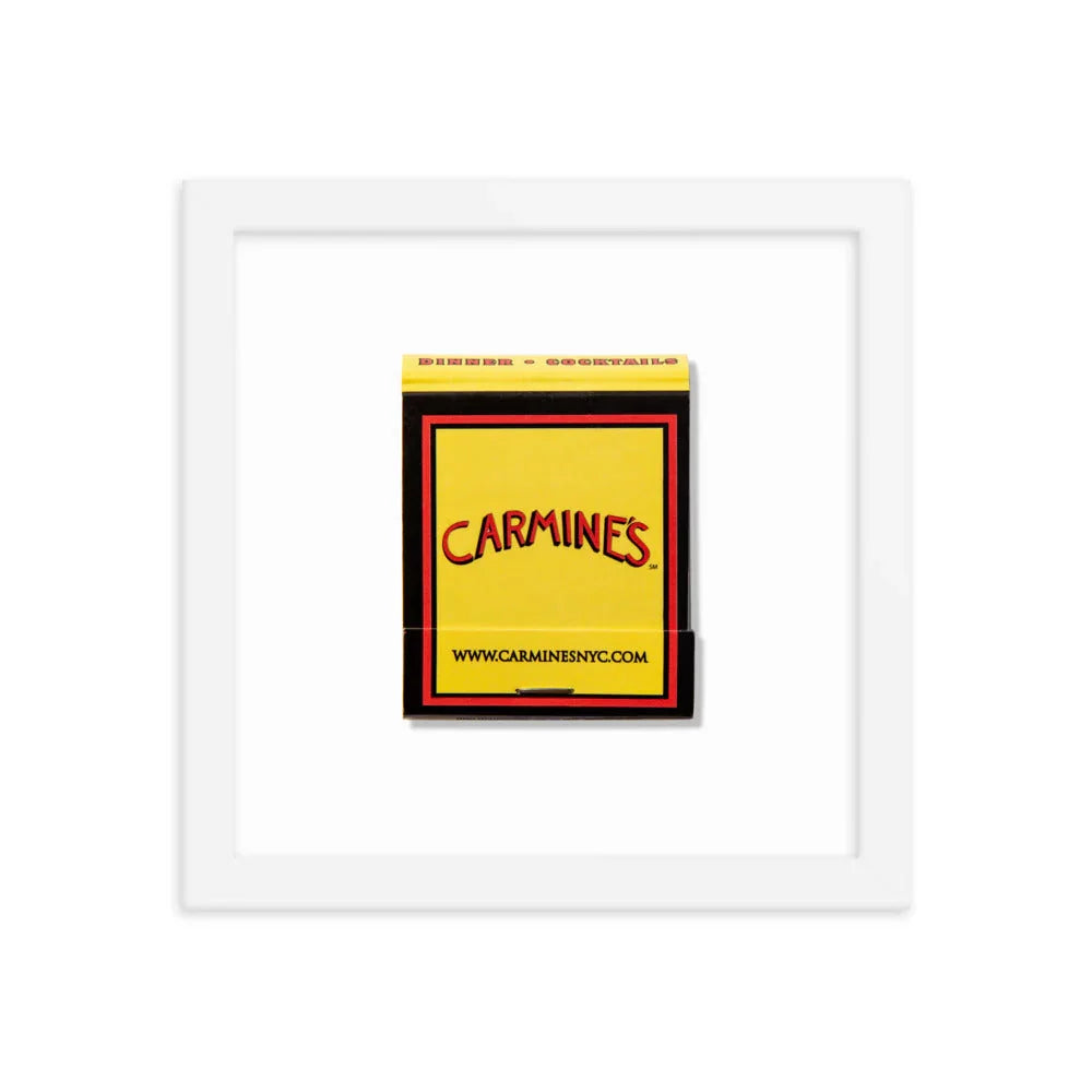 Carmine’s Framed Print matchbook photos