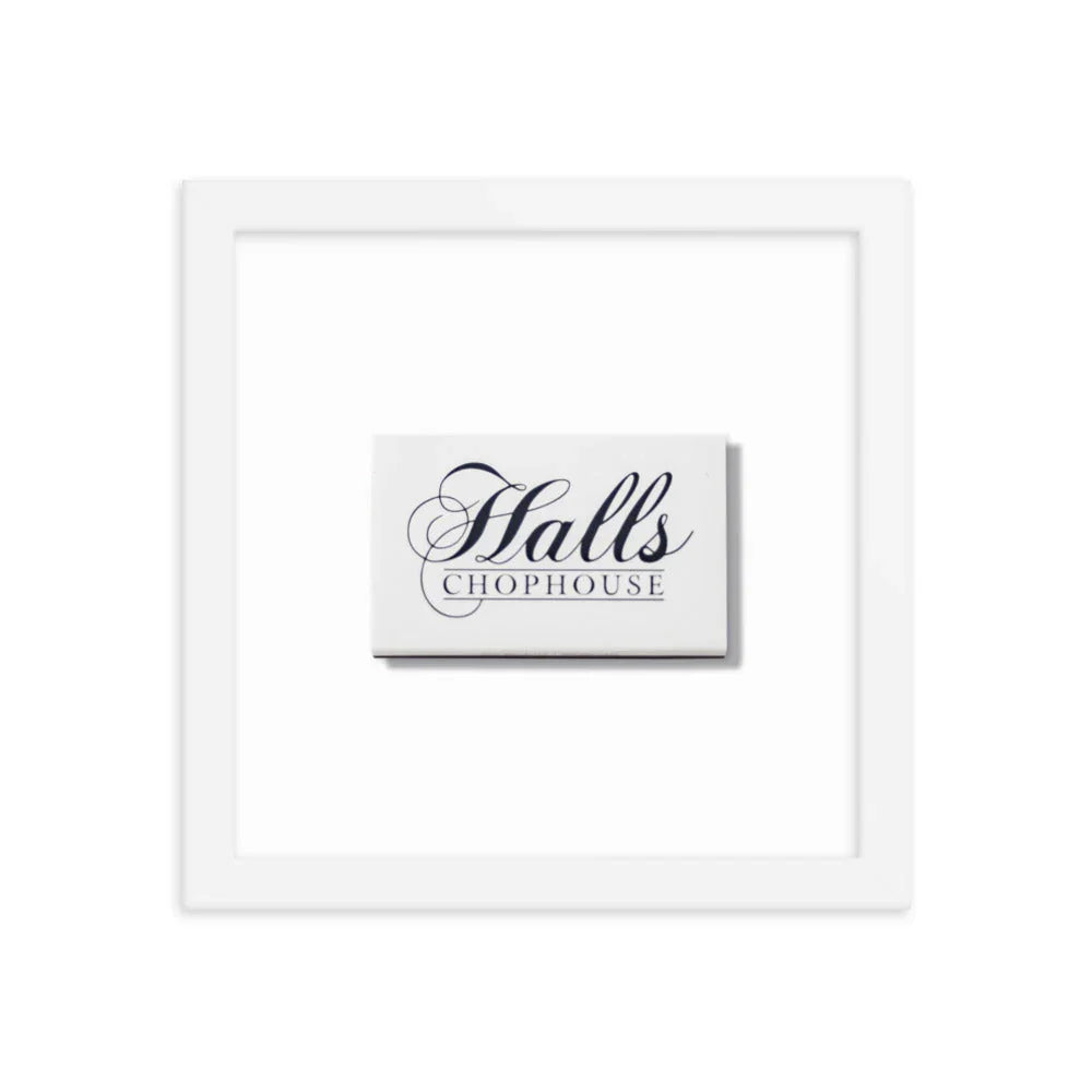 Halls Framed Print matchbook photos