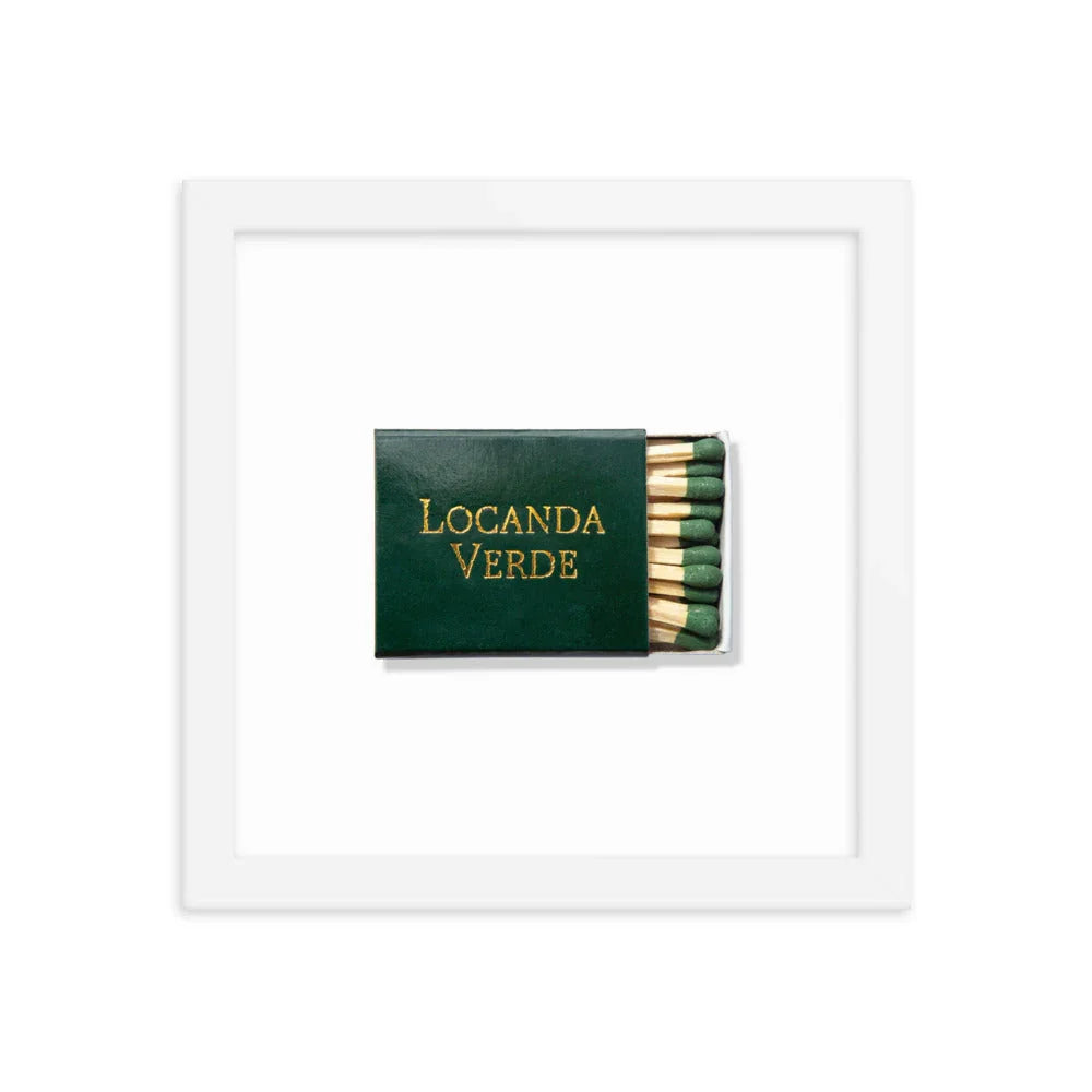 Locanda Verde Framed Print matchbook photos