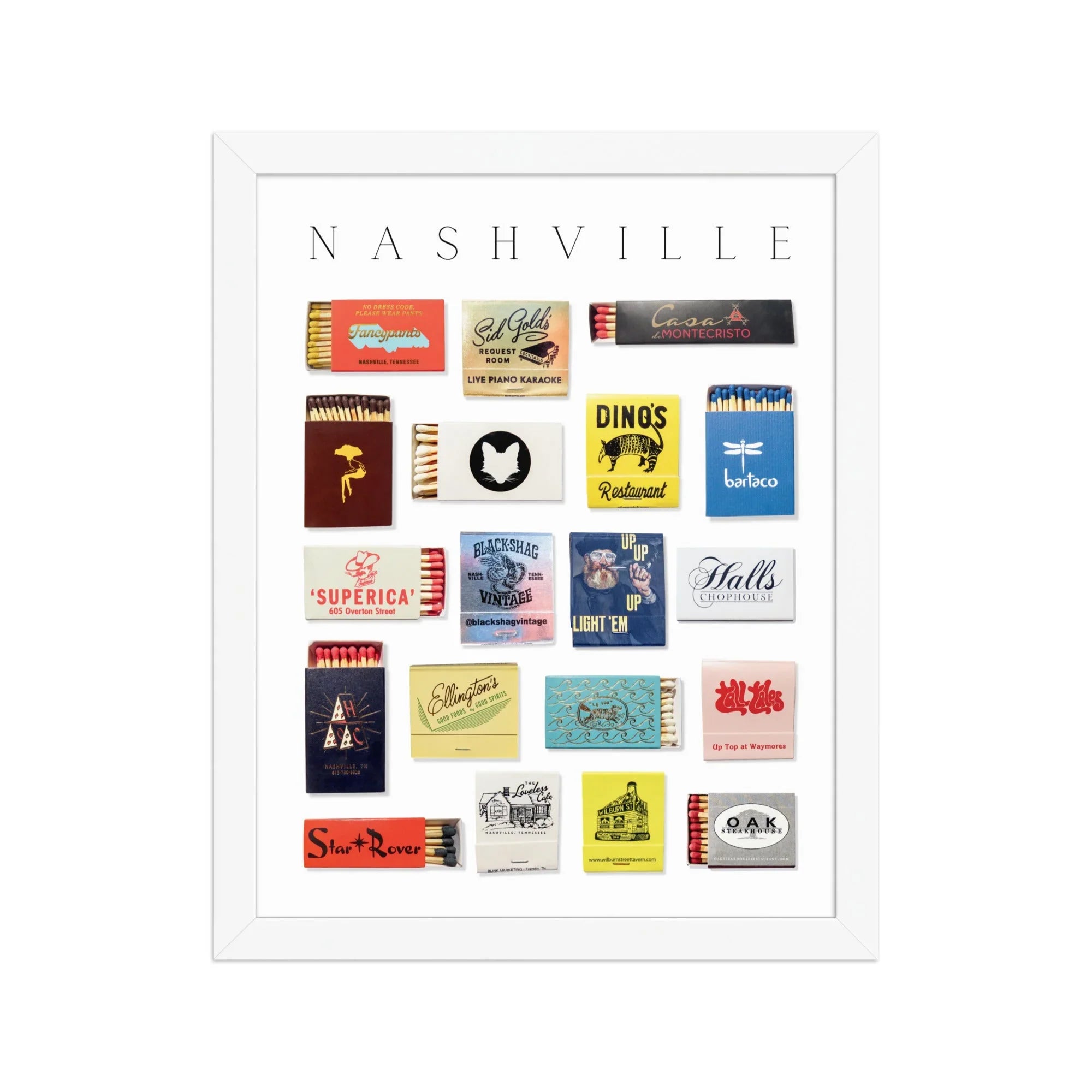 Nashville Matchbox Print matchbook photos