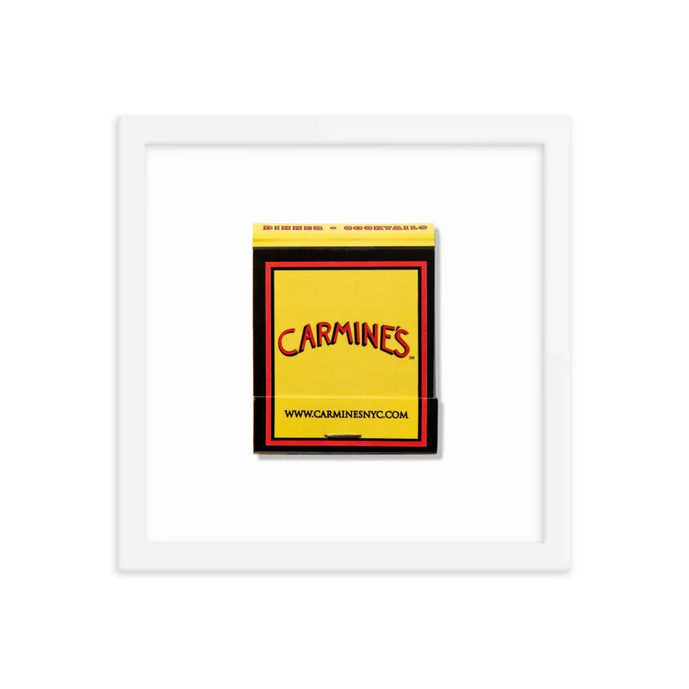 Carmine’s Framed Print matchbook photos