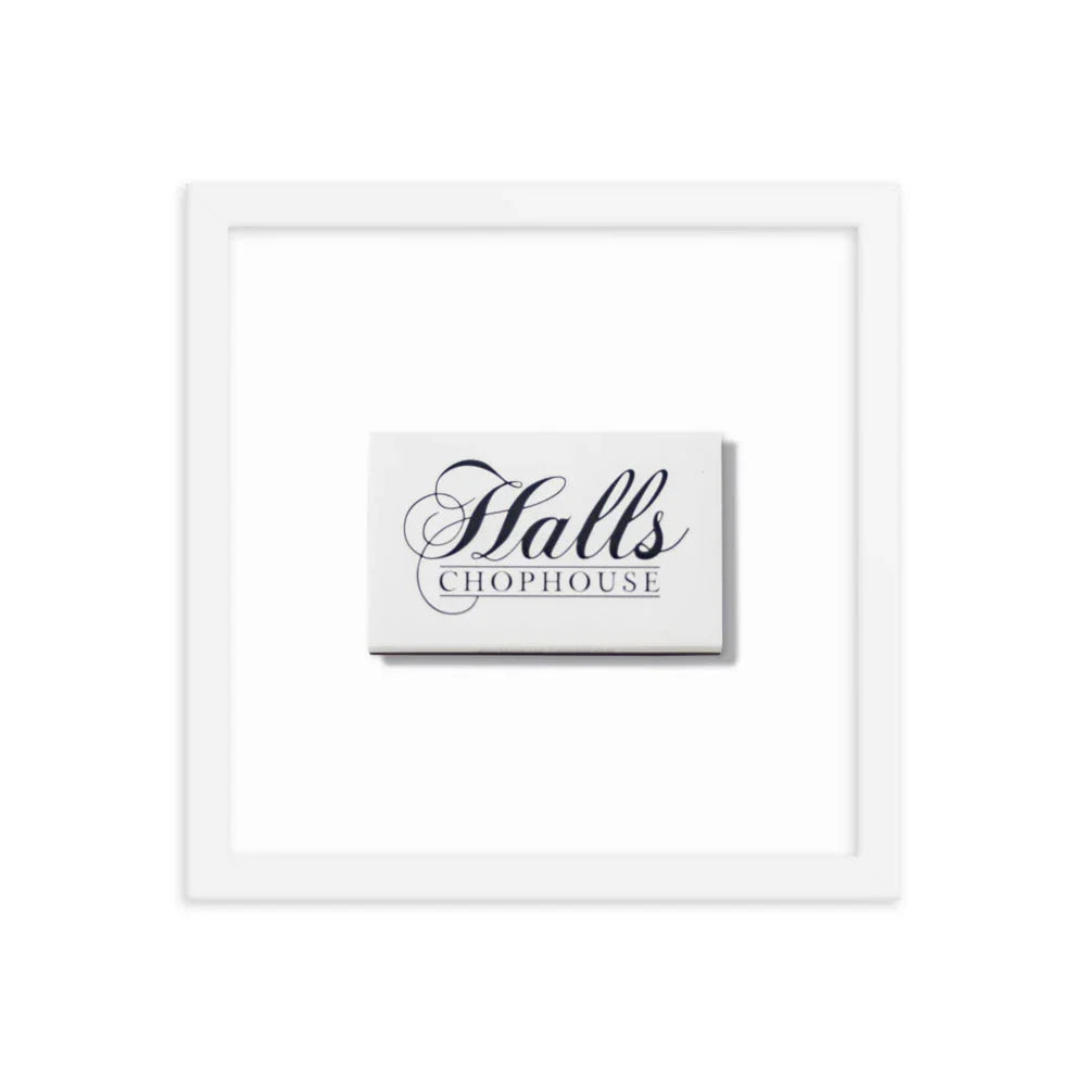 Halls Framed Print matchbook photos