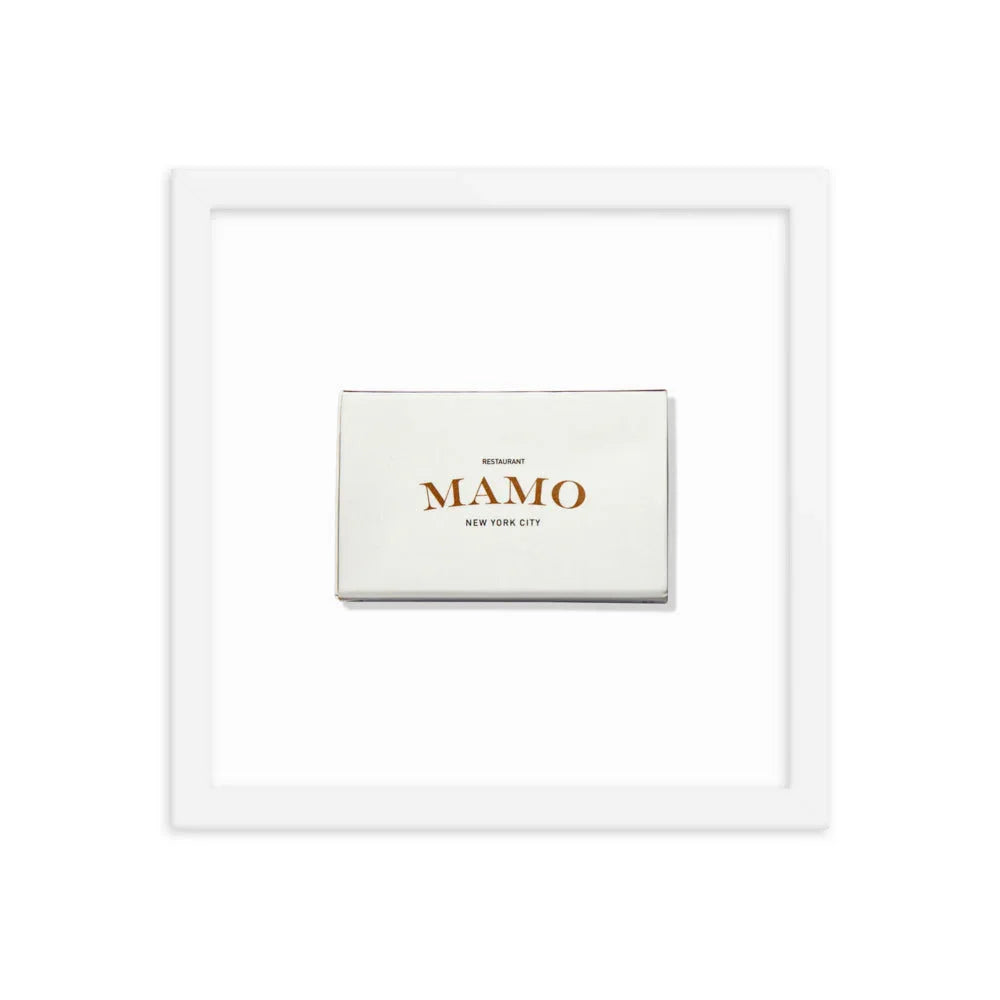 Mamo Framed Print matchbook photos