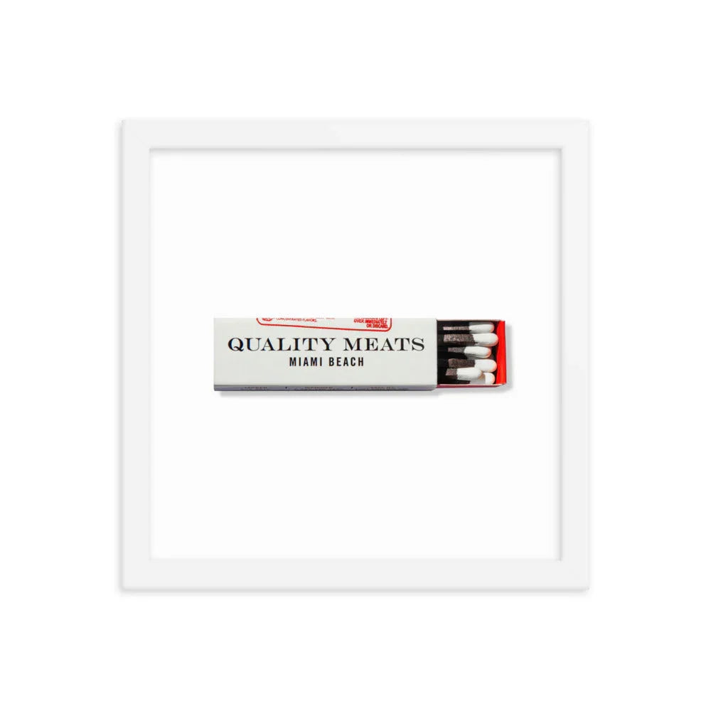 Quality Meats Framed Print matchbook photos