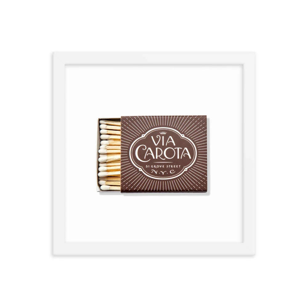 Via Carota Framed Print matchbook photos