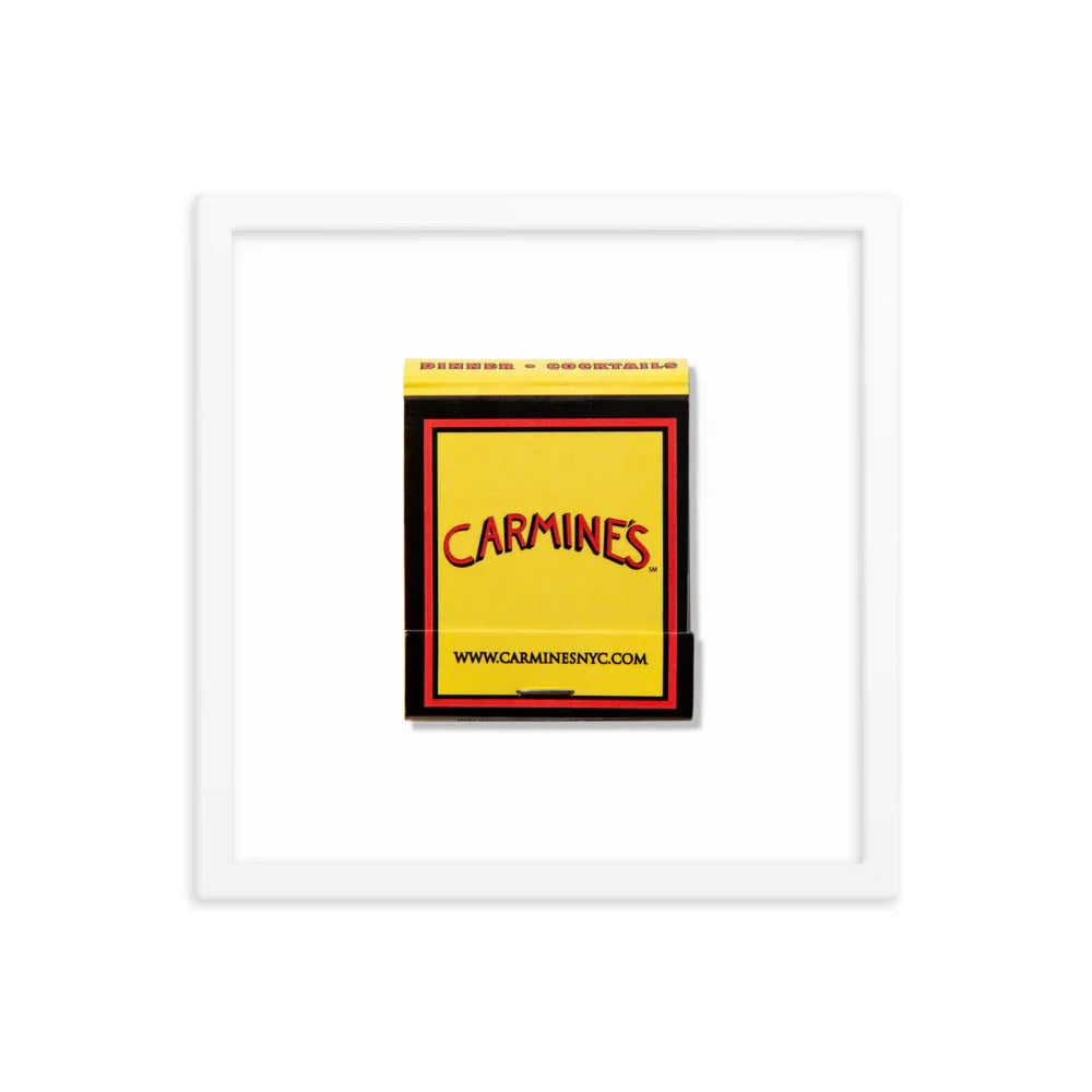 Carmine’s Framed Print matchbook photos