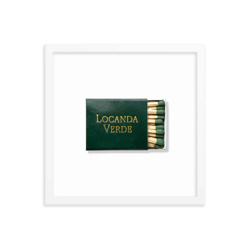 Locanda Verde Framed Print matchbook photos