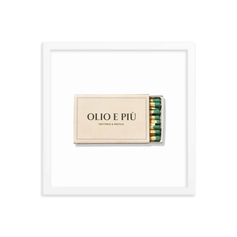 Olio E Piu Framed Print matchbook photos