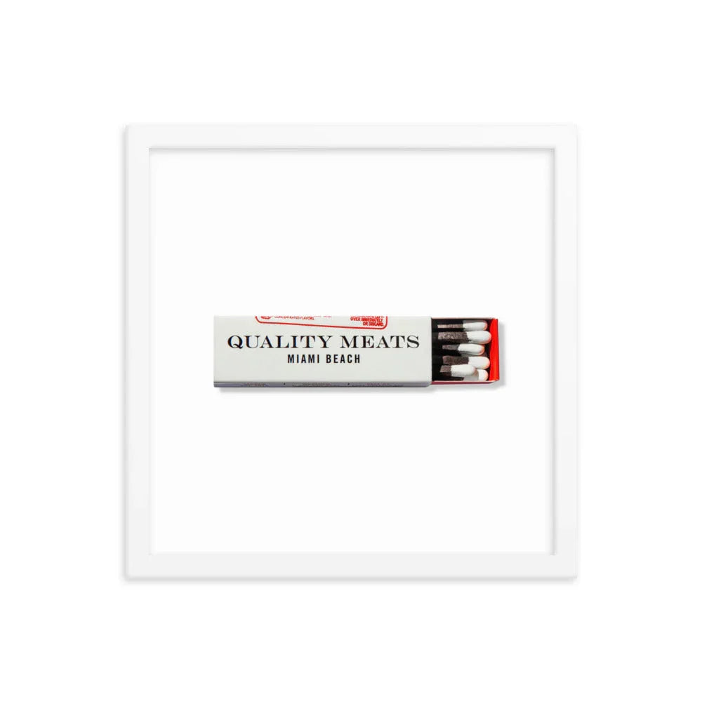 Quality Meats Framed Print matchbook photos