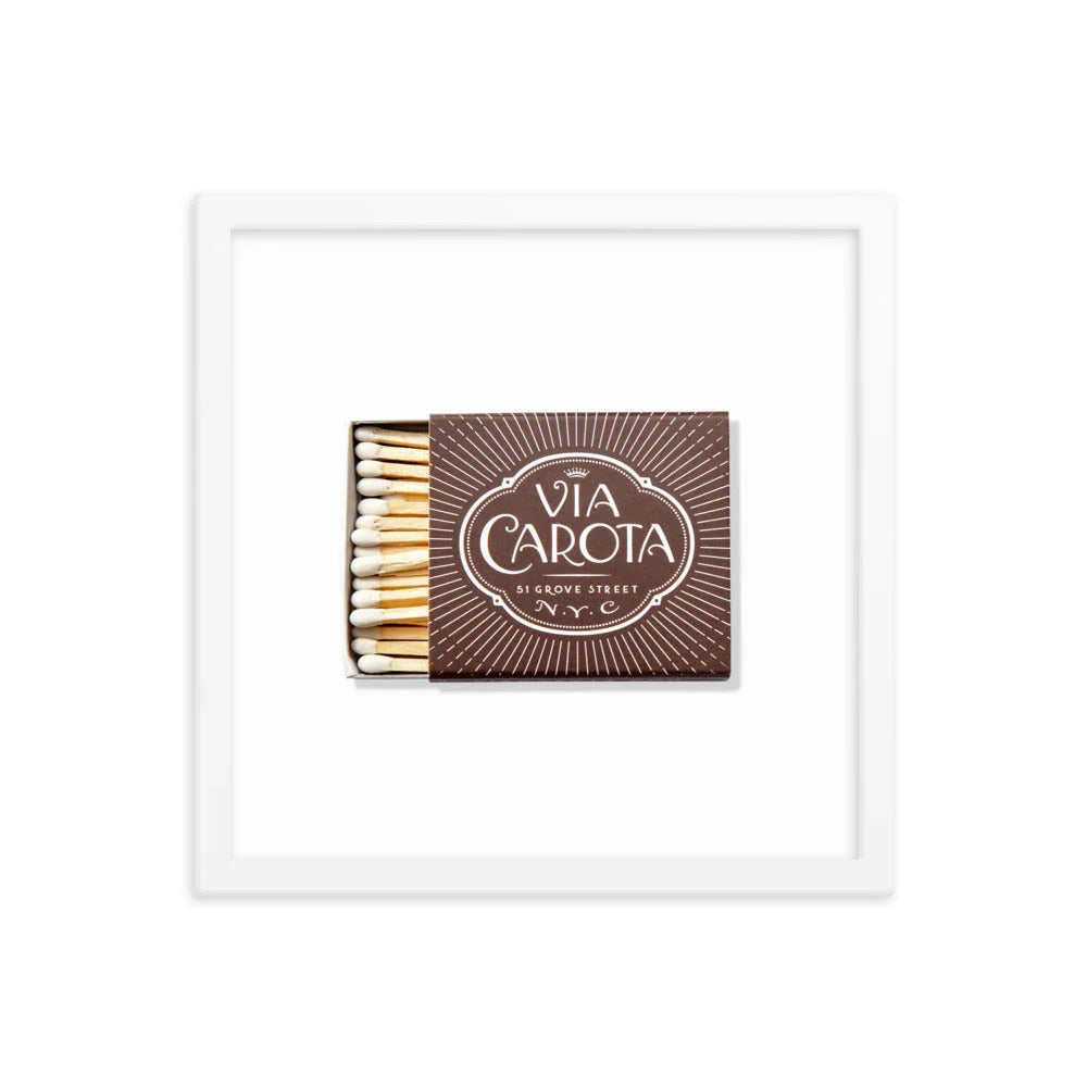 Via Carota Framed Print matchbook photos