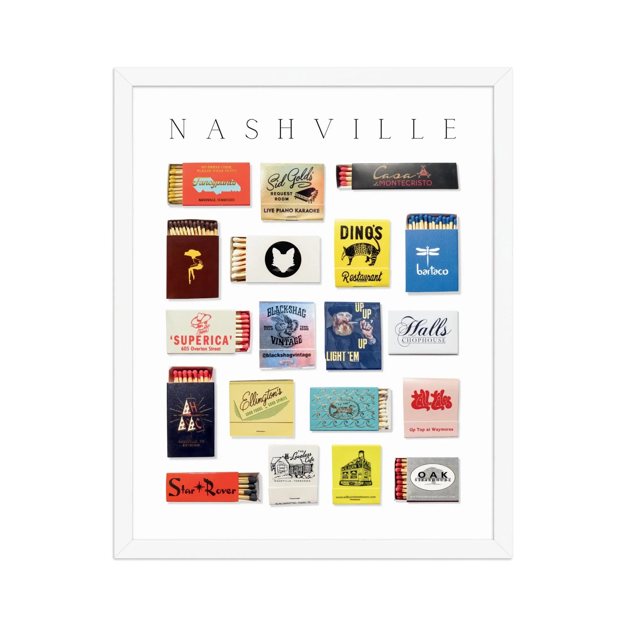 Nashville Matchbox Print matchbook photos