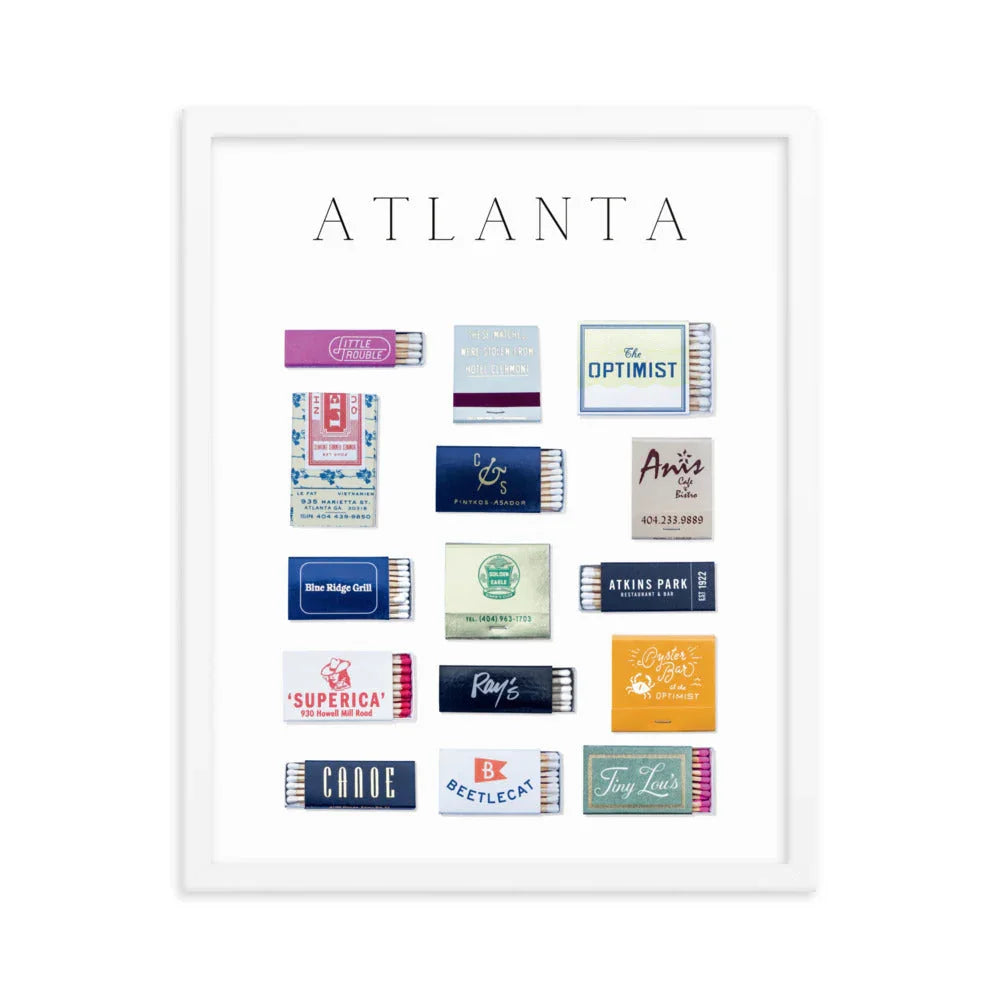 Atlanta Framed Matchbox Print matchbook photos