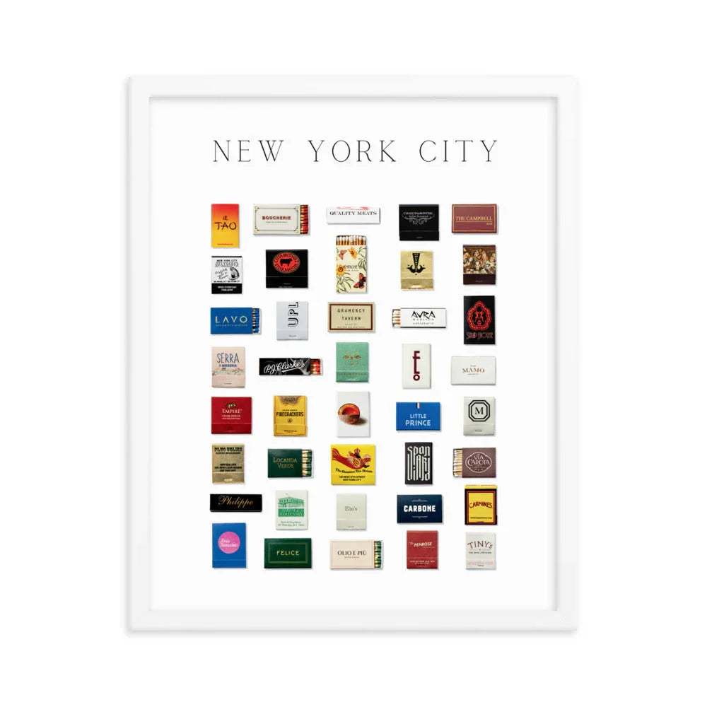 New York City Matchbox Framed Print matchbook photos