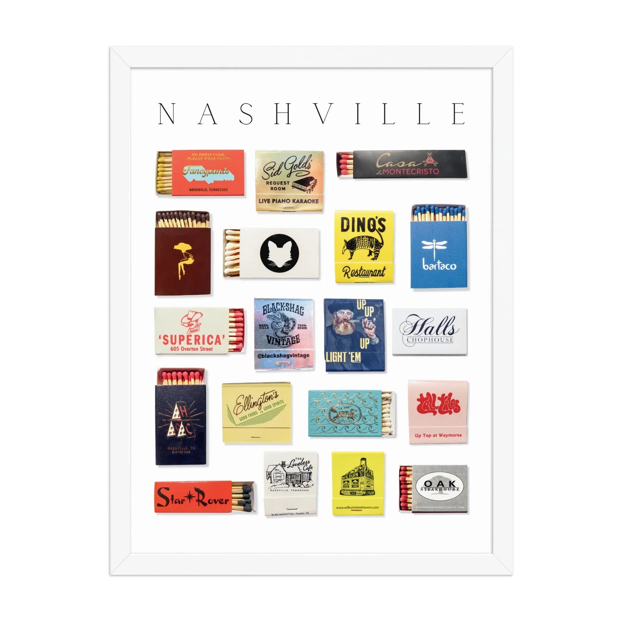 Nashville Matchbox Print matchbook photos
