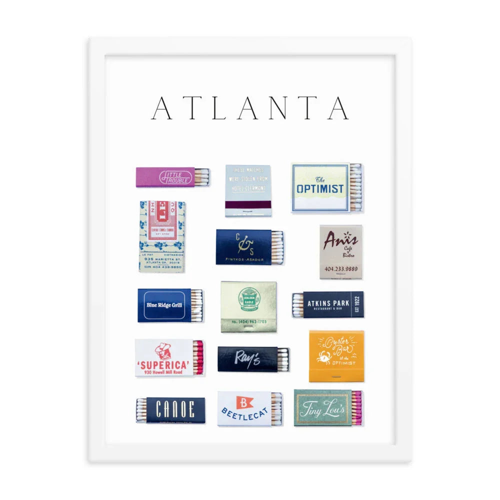 Atlanta Framed Matchbox Print matchbook photos