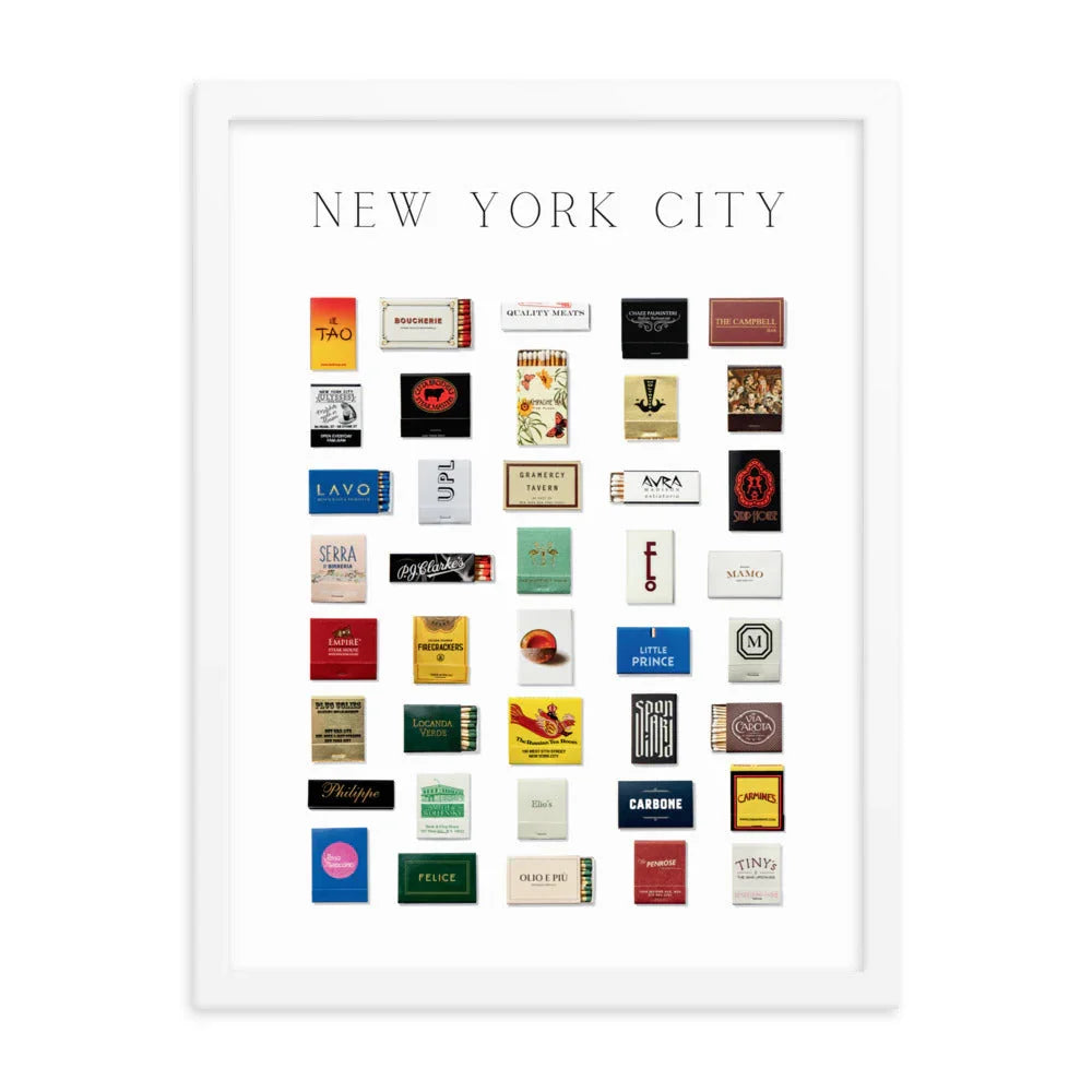 New York City Matchbox Framed Print matchbook photos