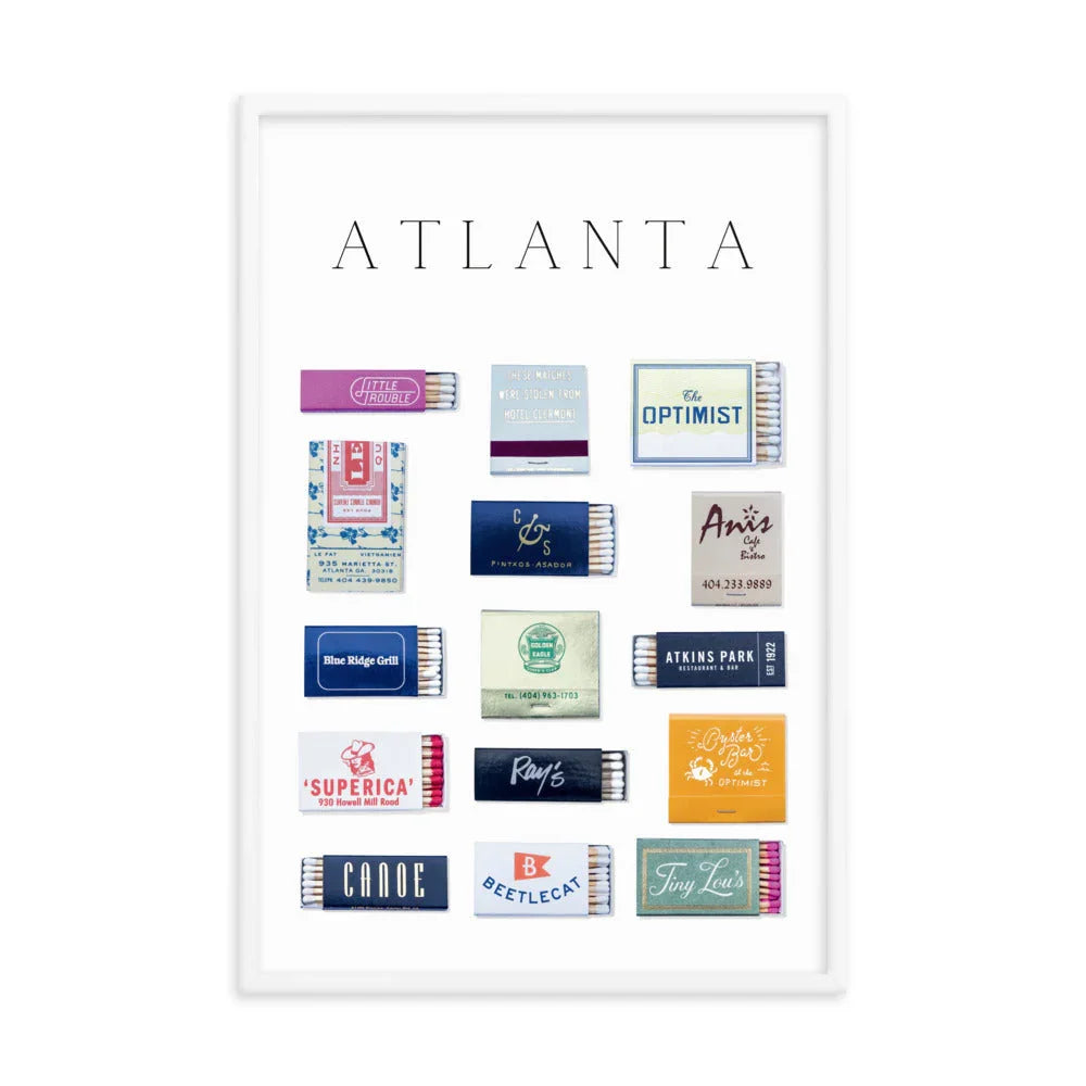 Atlanta Framed Matchbox Print matchbook photos