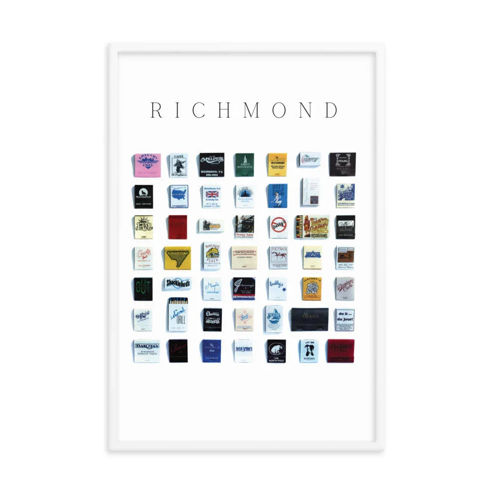 Richmond Vintage City Framed Print matchbook photos