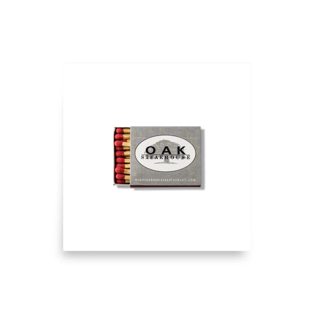 Oak Steak House Print matchbook photos