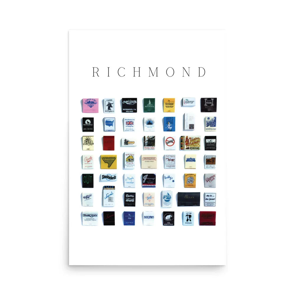 Richmond Vintage Matchbox Print matchbook photos