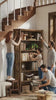 Styled wooden bookshelf with indoor plant, books and decorative accessories - House of Avana home decor