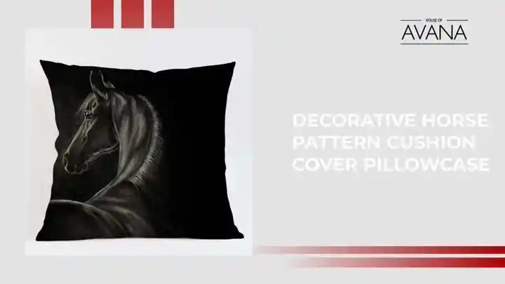 Decorative Horse Pattern Cushion Cover Pillowcase by@Outfy